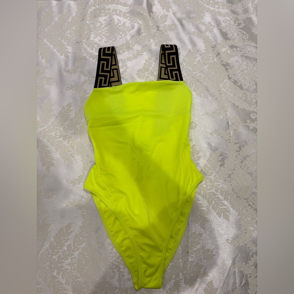 Versace Bright Yellow One Piece Swimsuit